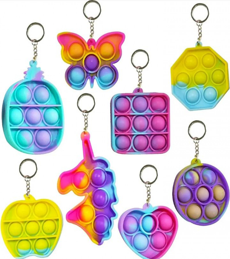 1Pcs Pop it Fidget Keychain, Mini Fidget Toy Pop Fidget Toy, Stress Relief Hand Toys Keychain Toy, Push pop Bubble Fidget Toy