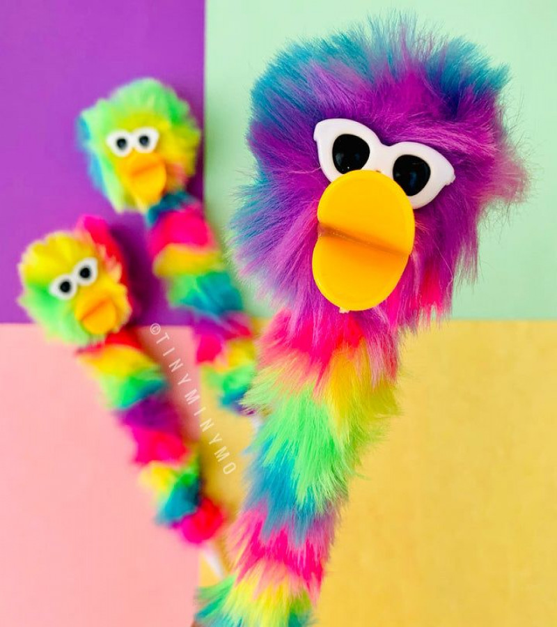 1pcs Random Color Plush Cartoon Ballpoint Pen, Creative Office Stationery Only299
