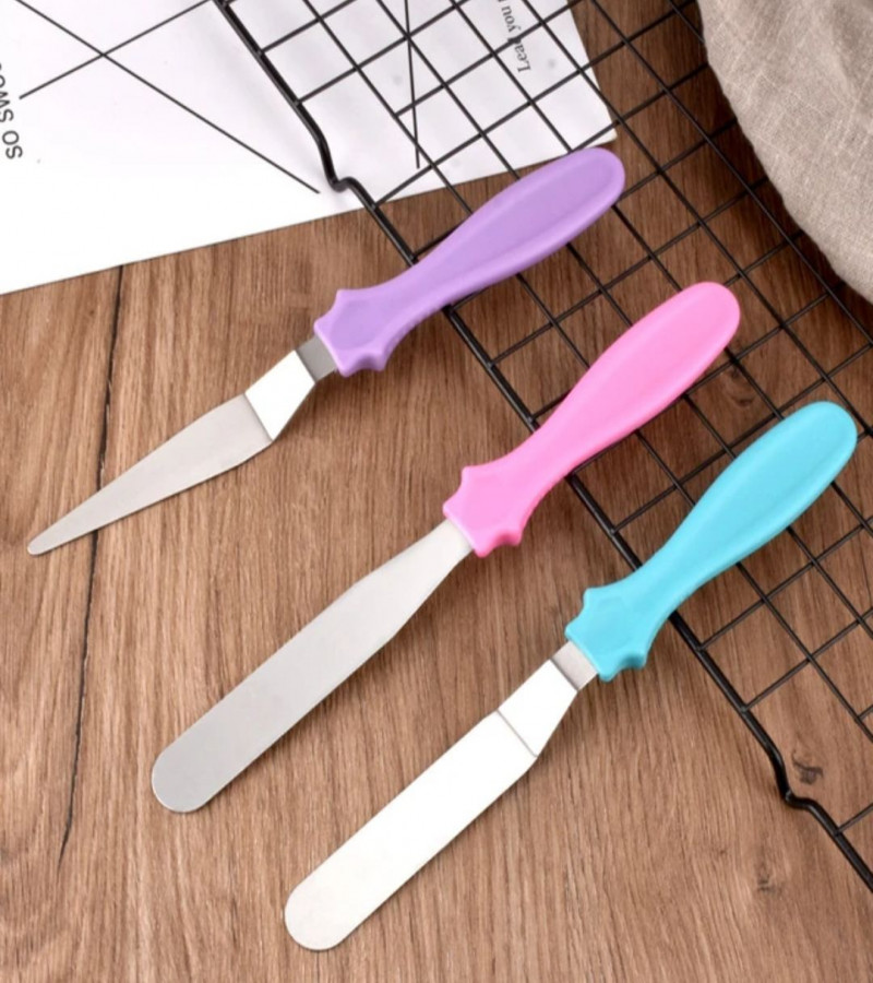3 pieces set of stainless steel spatula palette knife lcing pastry kitchen tool cake knife size 10 inches