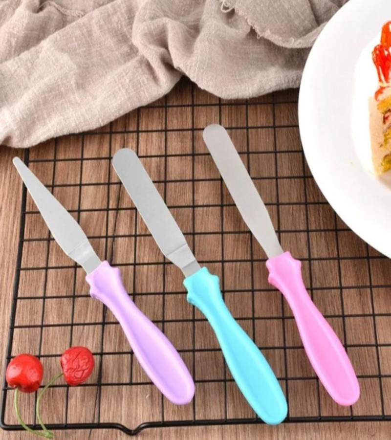 3 pieces set of stainless steel spatula palette knife lcing pastry kitchen tool cake knife size 10 inches