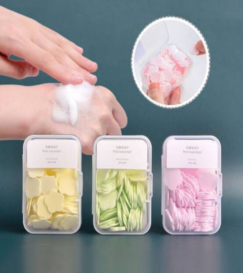 /box Soap Paper Disposable Bath Hand Washing Travel Foaming Scented Portable Mini Flower Soap Flakes Handwashing Soap