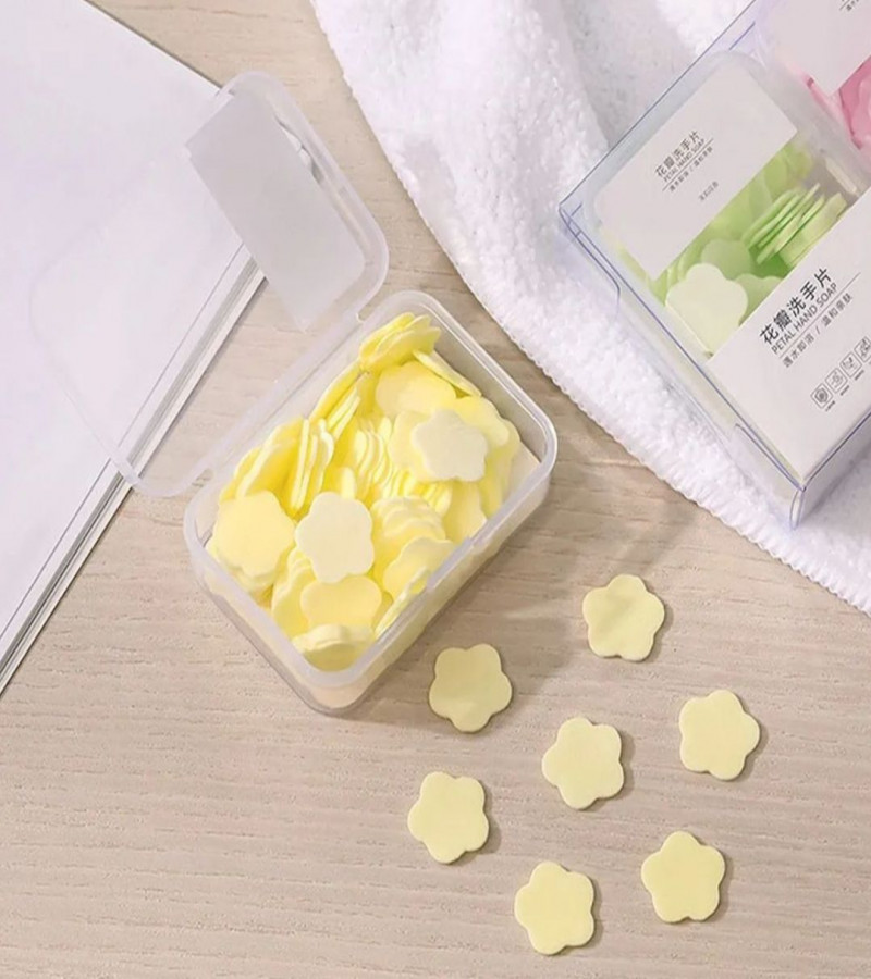 /box Soap Paper Disposable Bath Hand Washing Travel Foaming Scented Portable Mini Flower Soap Flakes Handwashing Soap