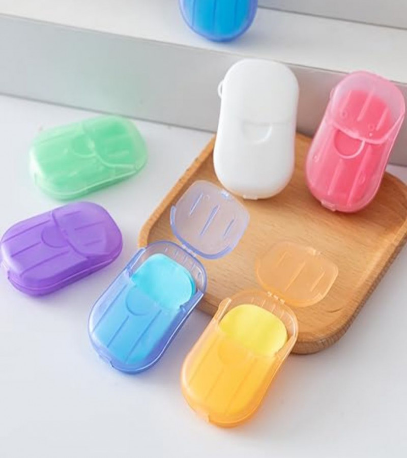Disposable soap Piece Portable Travel soap Box Travel Hand Washing Piece Cleaning 20 Pieces soap total of 10 boxes, a total of 200 Sheets）(Multicolor)