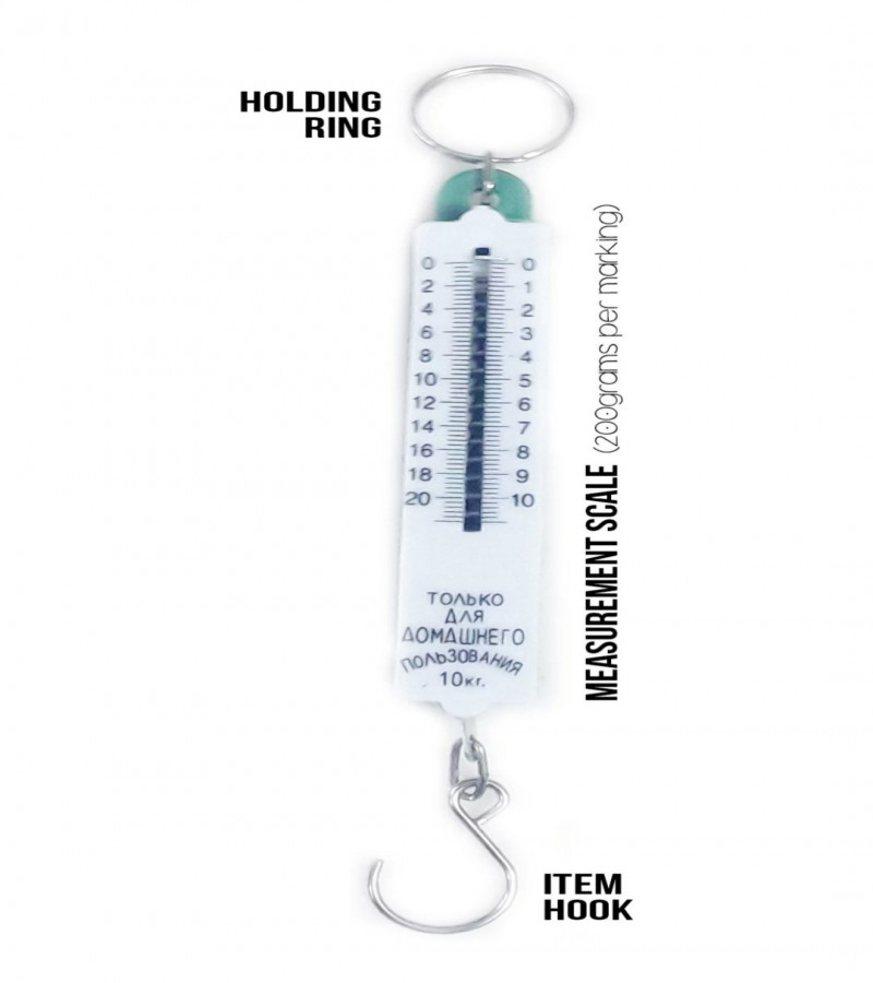 Fish HukManual Weight ScaleSpring HukPlastic & Steel0.5 kg to 10kg1 to 20 pound