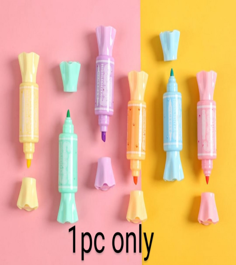 HIT DEALS NO1.1pc Candy Shaped2 in1 Highlighter marker With Dual Tip - 1 highlighter only 99