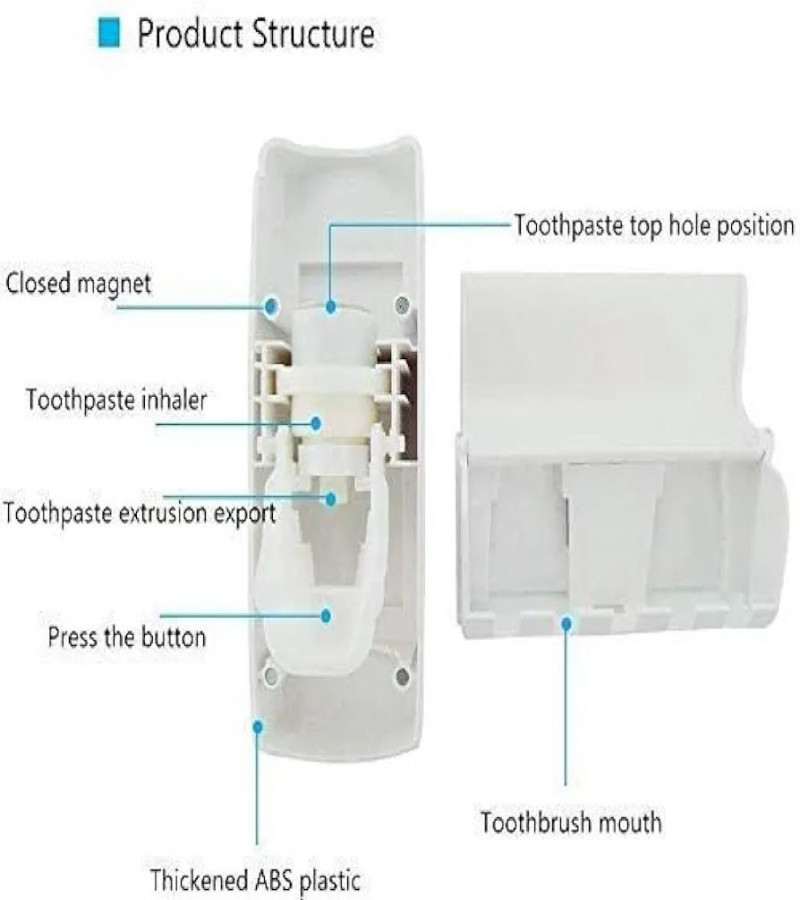 HOT DAEL NO1.Automatic Toothpaste Dispenser Wall Mounted Toothpaste Squeezer for Kids & Adult Hands Free Plastic Dust Proof Toothpaste Dispenser