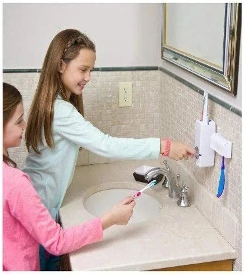 HOT DAEL NO1.Automatic Toothpaste Dispenser Wall Mounted Toothpaste Squeezer for Kids & Adult Hands Free Plastic Dust Proof Toothpaste Dispenser