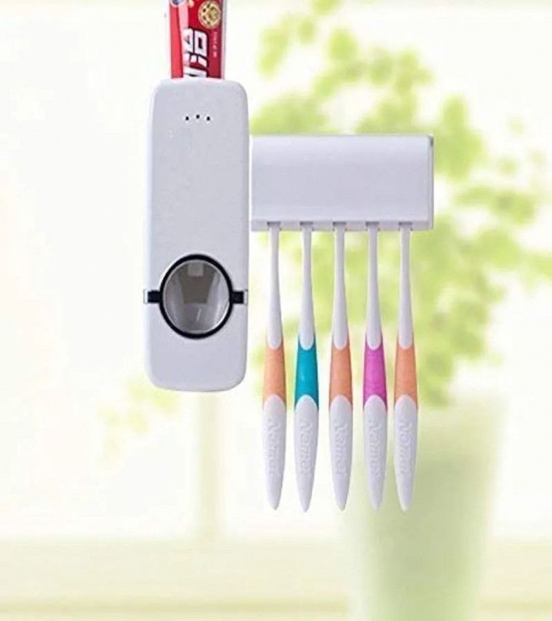 HOT DAEL NO1.Automatic Toothpaste Dispenser Wall Mounted Toothpaste Squeezer for Kids & Adult Hands Free Plastic Dust Proof Toothpaste Dispenser