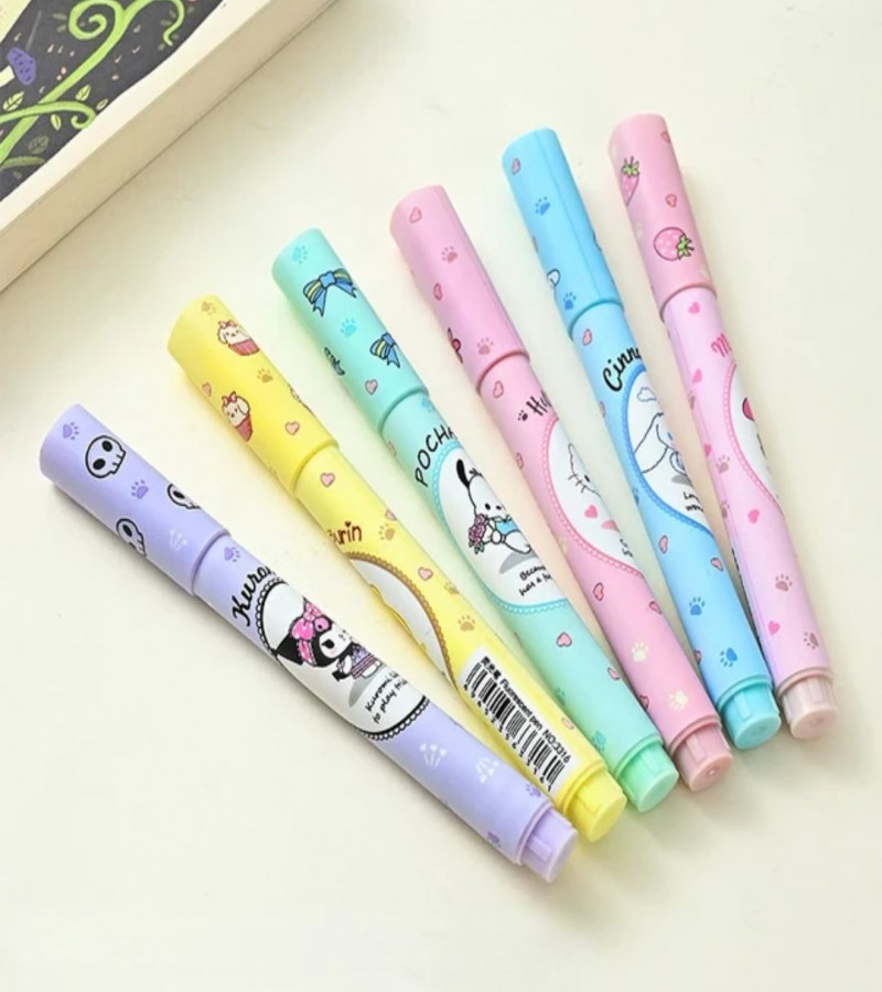 HOT DEAL NO 1 6pcs/set Sanrio Cinnamon Highlighter High value colour pochacco pen school supplies gifts highlighter pen,highlighters stationary