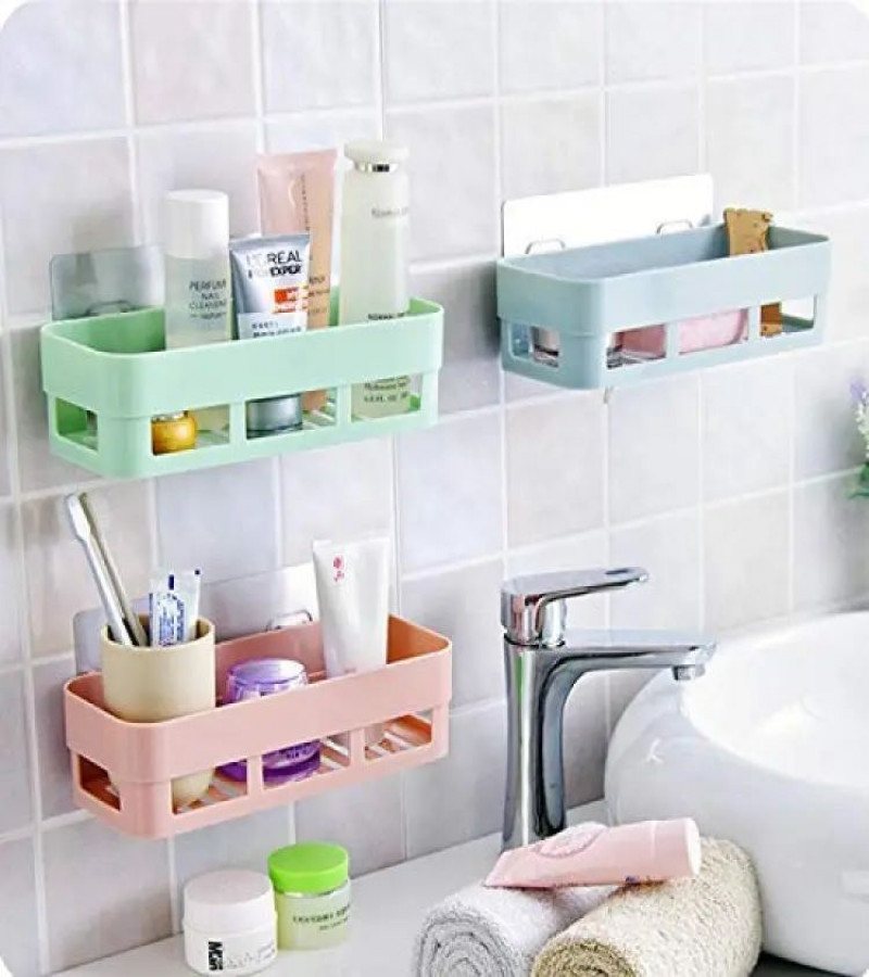HOT DEAL NO 1 . Bathroom Storage Rectangular Rack Organizer No Drill for Shower Soap Shampoo Holder Toilet Accessories