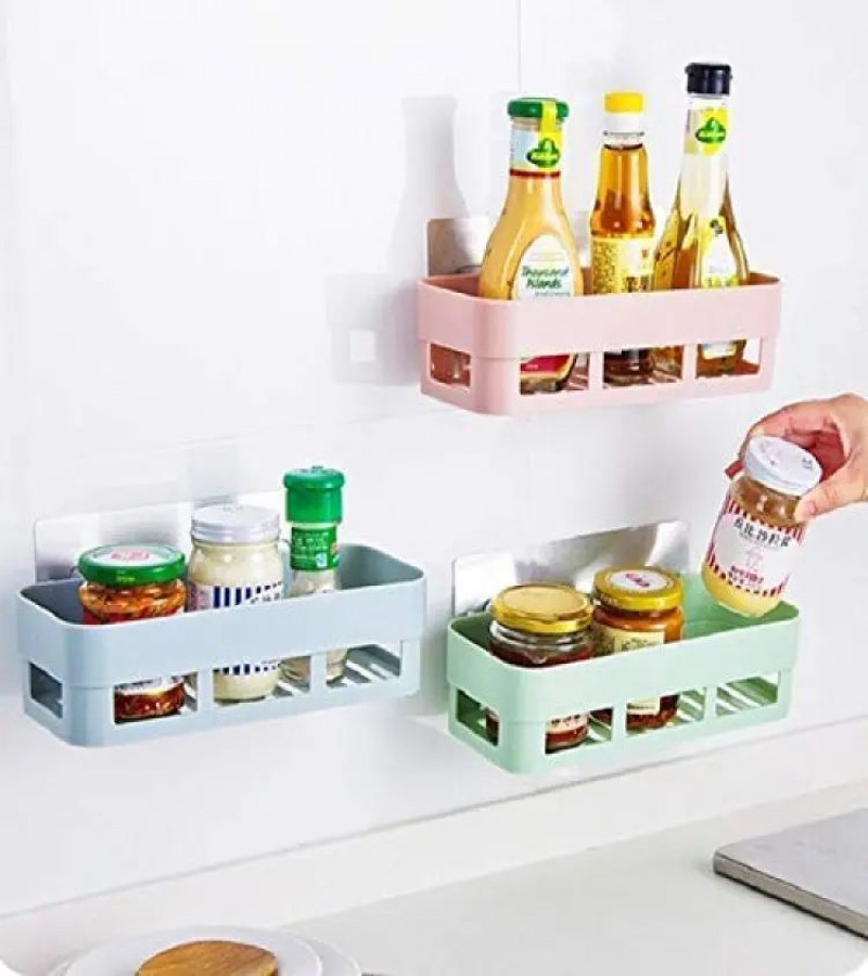 HOT DEAL NO 1 . Bathroom Storage Rectangular Rack Organizer No Drill for Shower Soap Shampoo Holder Toilet Accessories