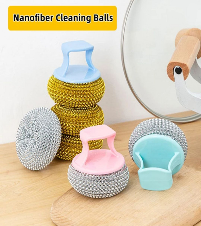 HOT DEAL NO 1 Kitchen Scrub Brush Long Handle Kitchen Steel Wool Scrubber for Dishes Pot Pan Iron Skillet Sink Brushes Random Color