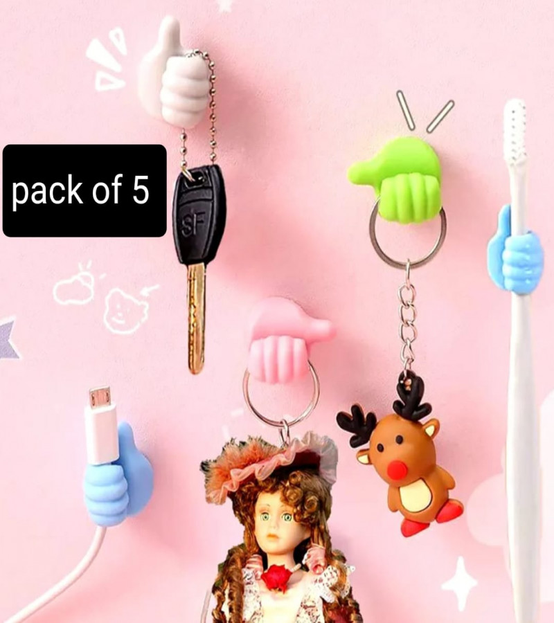 hot deal no 1 Pack of 10 Thumb Hook Creative Cute Data Cable Wire Storage Fixed Cable Organizer No Trace Sticky Hook