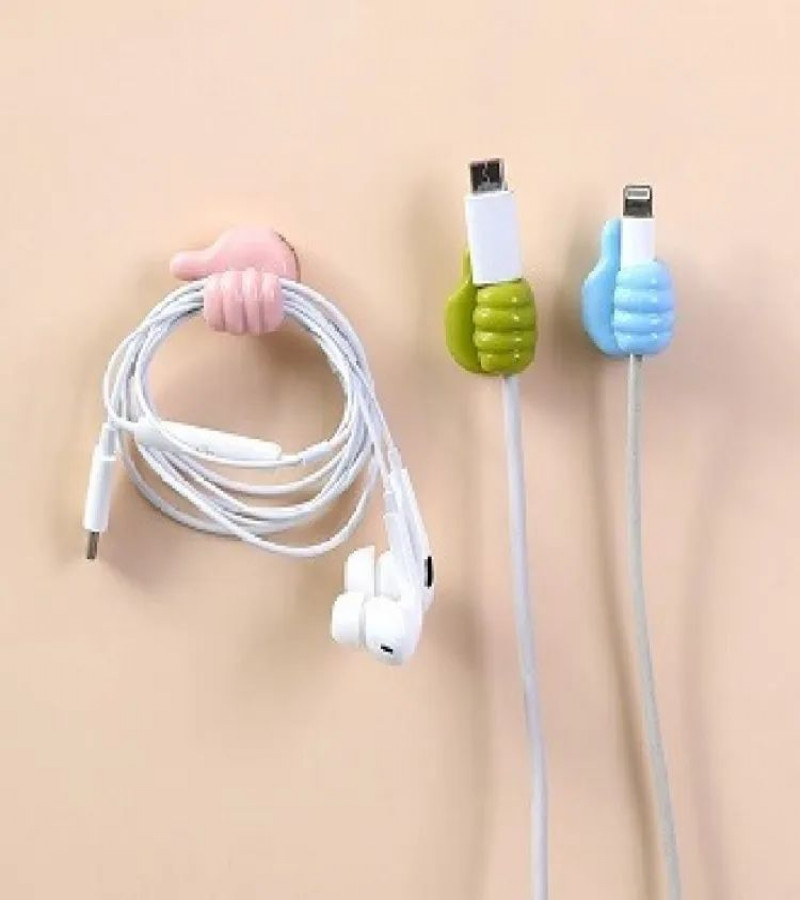 hot deal no 1 Pack of 10 Thumb Hook Creative Cute Data Cable Wire Storage Fixed Cable Organizer No Trace Sticky Hook