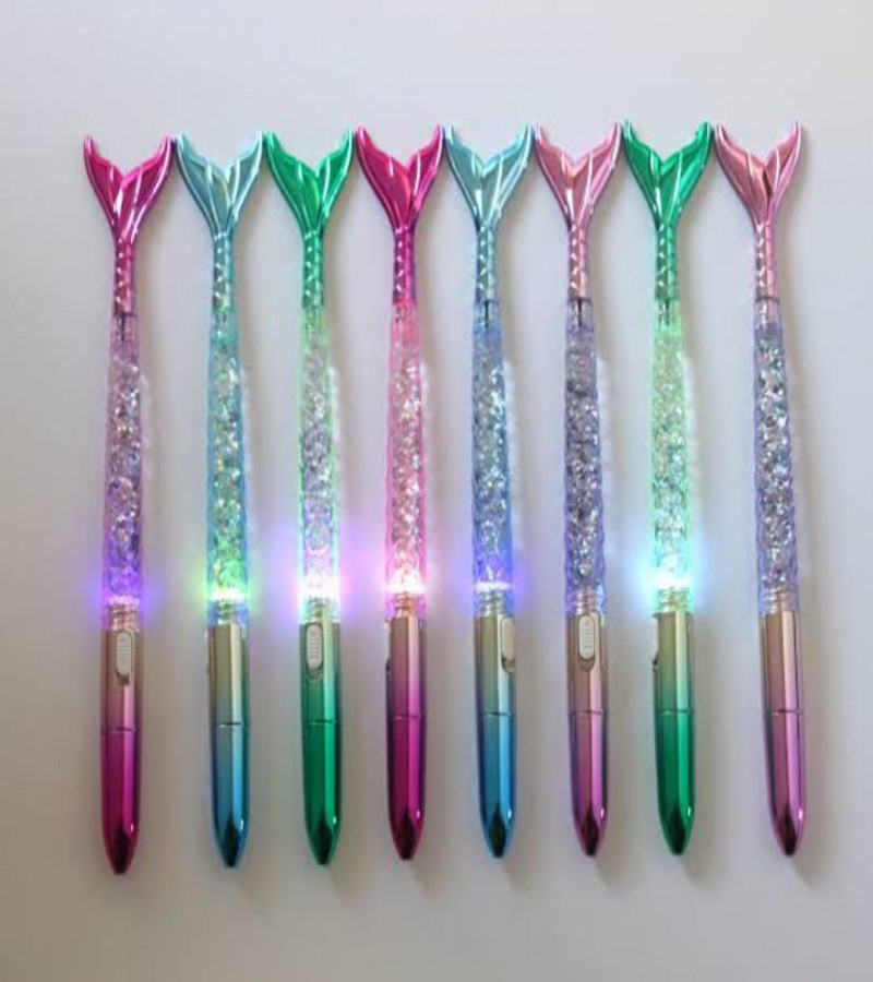 HOT DEAL NO 1. Pack of 1PCS Fish Glitter Pen With Light For Kids ONLY IN ( 249 )