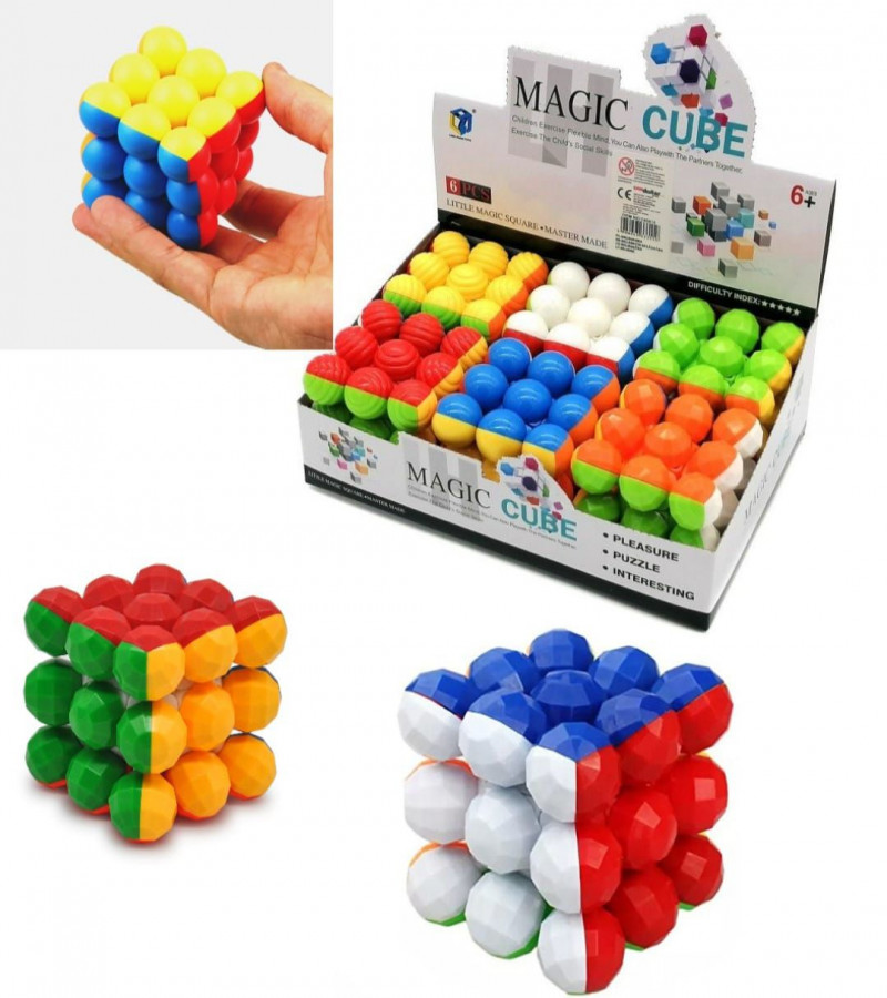 HOT DEAL NO 1. Round 3×3 Ball Rubik Cube Challenge – Random Design1PCS ONLY IN ( 449 )