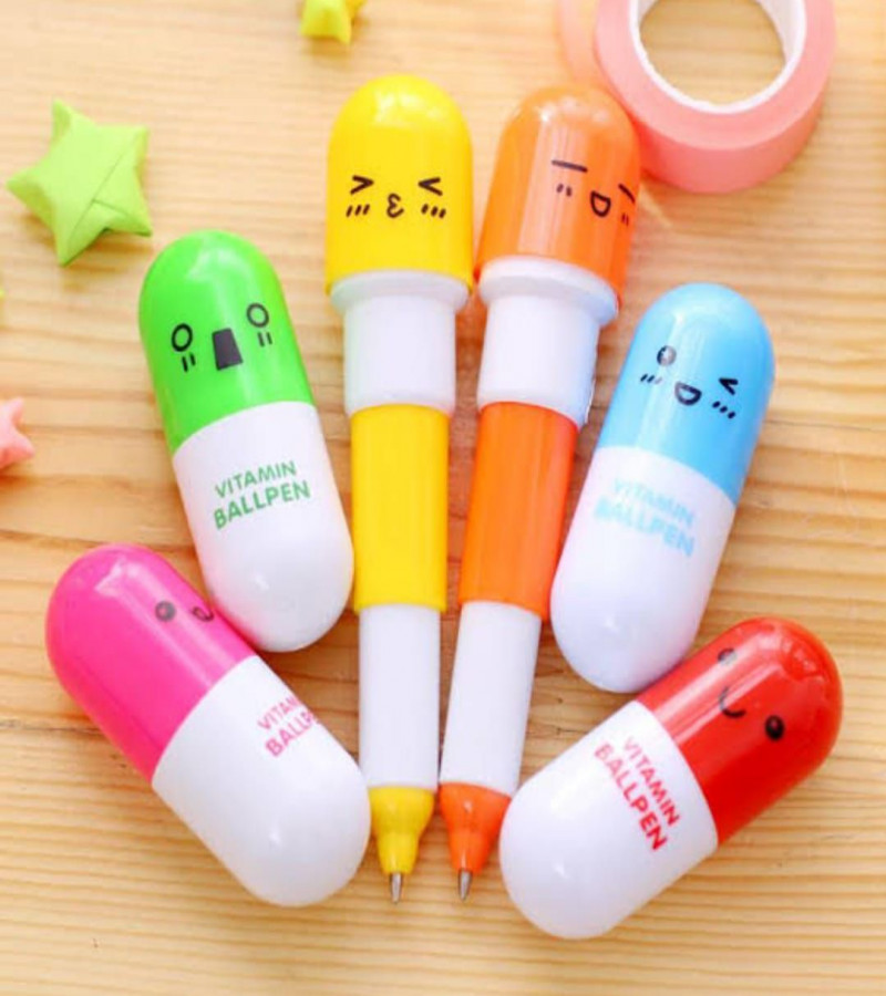 HOT DEAL NO 1.Cute Smiling Face Pill Ball Point Pen Cute Smiling Face Pen - Fun & Functional Ball Point Pen for School, Office & Personal Use