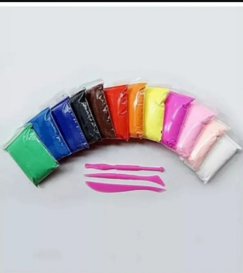 HOT DEAL NO 1.Foamic Light Playing Clay Air Dry Polymer Pack Of 12 ONLY Rs179