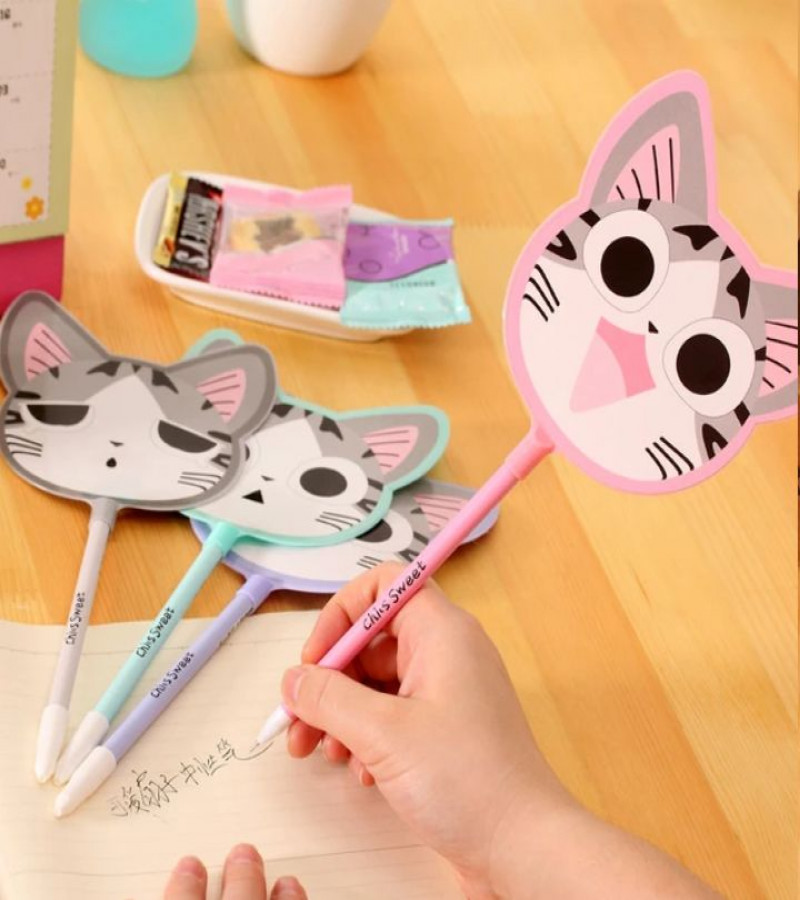 HOT DEAL NO1. 1PC Cute Cat Fan Gel Pen Stationery Cute Creative Sign Pen Student Prizes Wholesale Cute StationaryONLY 99