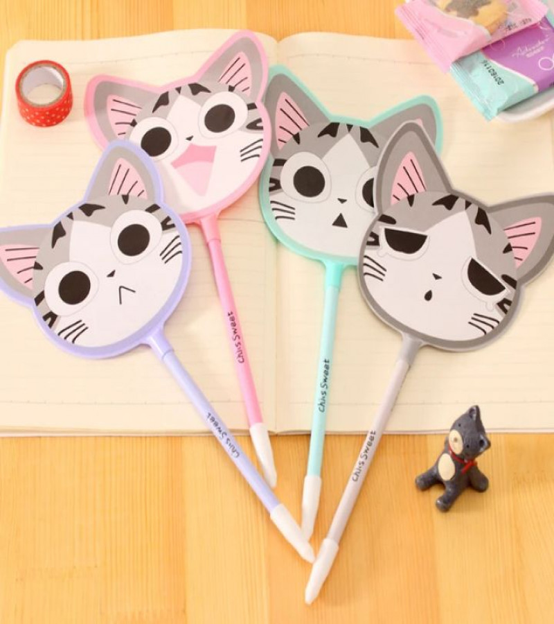HOT DEAL NO1. 1PC Cute Cat Fan Gel Pen Stationery Cute Creative Sign Pen Student Prizes Wholesale Cute StationaryONLY 99