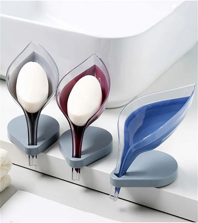 HOT DEAL NO1.1PC Soap Box Bathroom Soap Holder Leaf Shape Soap Box Kitchen Dish Storage Box Non-Slip Drain Soap Storage Case Container