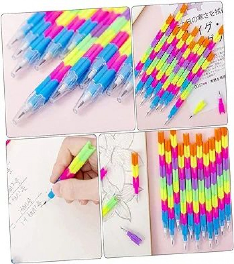 HOT DEAL NO1.1PCS/10Pcs Colored Pencils Ballpoint Pens Fun Pencils for Kids Funny Writing Pens Goody Bag Marker Kids Stackable