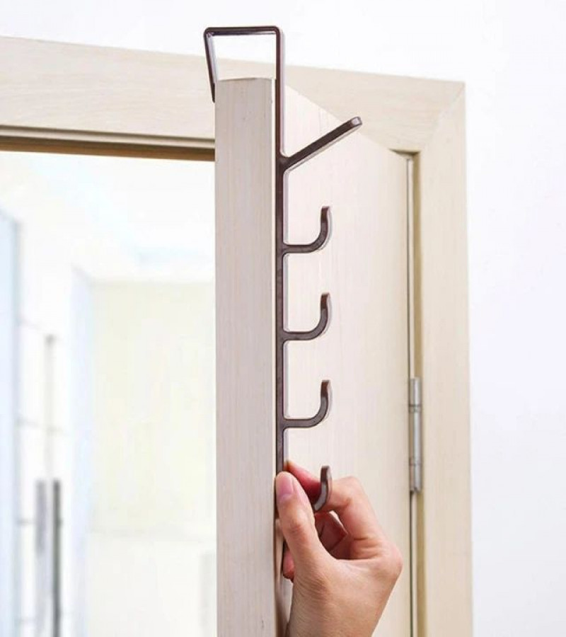 HOT DEAL NO1.Bedroom Door Hanger Clothes Hanging Rack Plastic Home Storage Organization Hooks Over The Door Purse Holder for Bags Towel