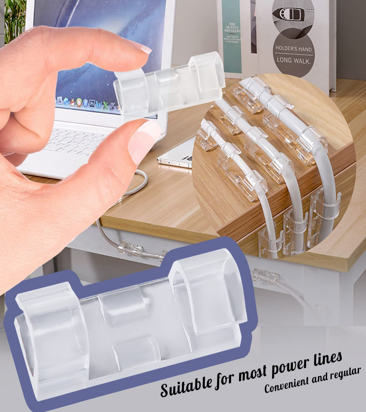HOT DEAL NO1.Clamp Fixed Desktop Metope Mini Coiled Cable and Wire Clamp Cable Winder Viscous (16PCS) Manager Tool and Home Improvement