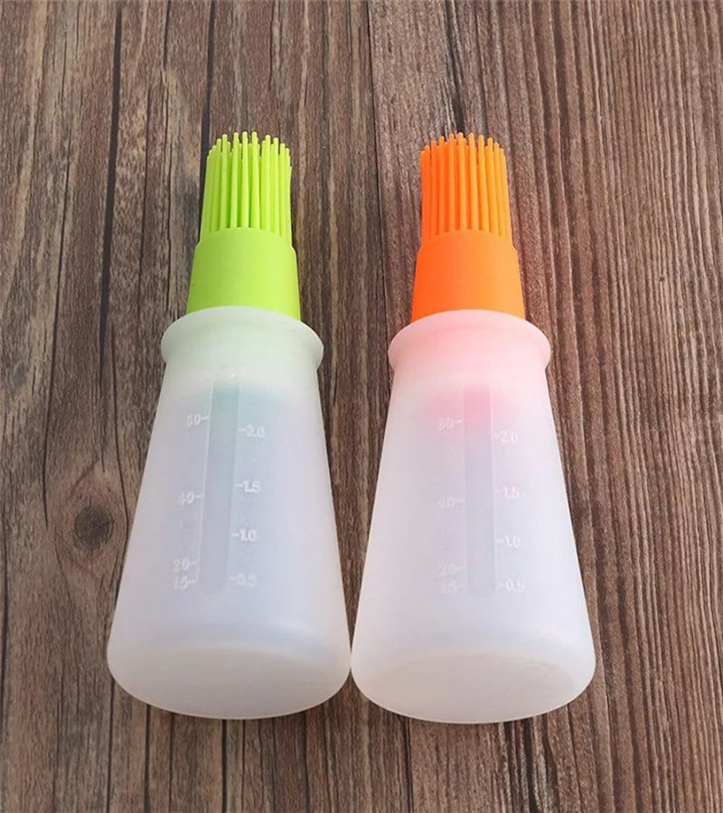HOT DEAL NO1.Cooking Oil Dispenser 1 Pcs Portable Silicone Oil Bottle with Brush Grill Oil Brushes Liquid Oil Pastry Kitchen