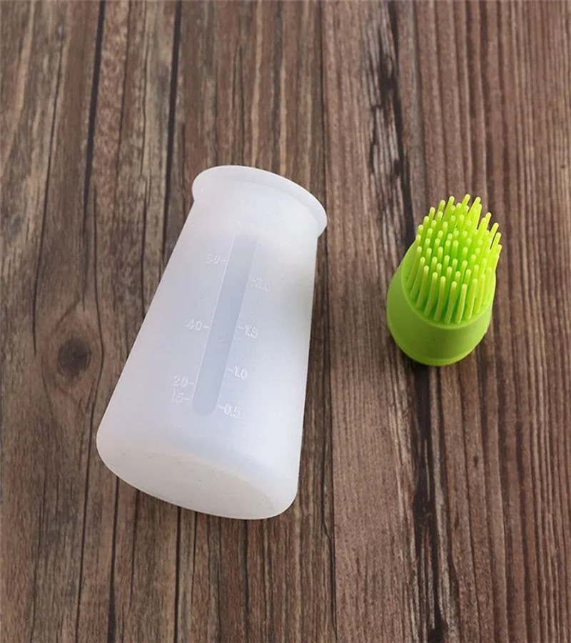 HOT DEAL NO1.Cooking Oil Dispenser 1 Pcs Portable Silicone Oil Bottle with Brush Grill Oil Brushes Liquid Oil Pastry Kitchen