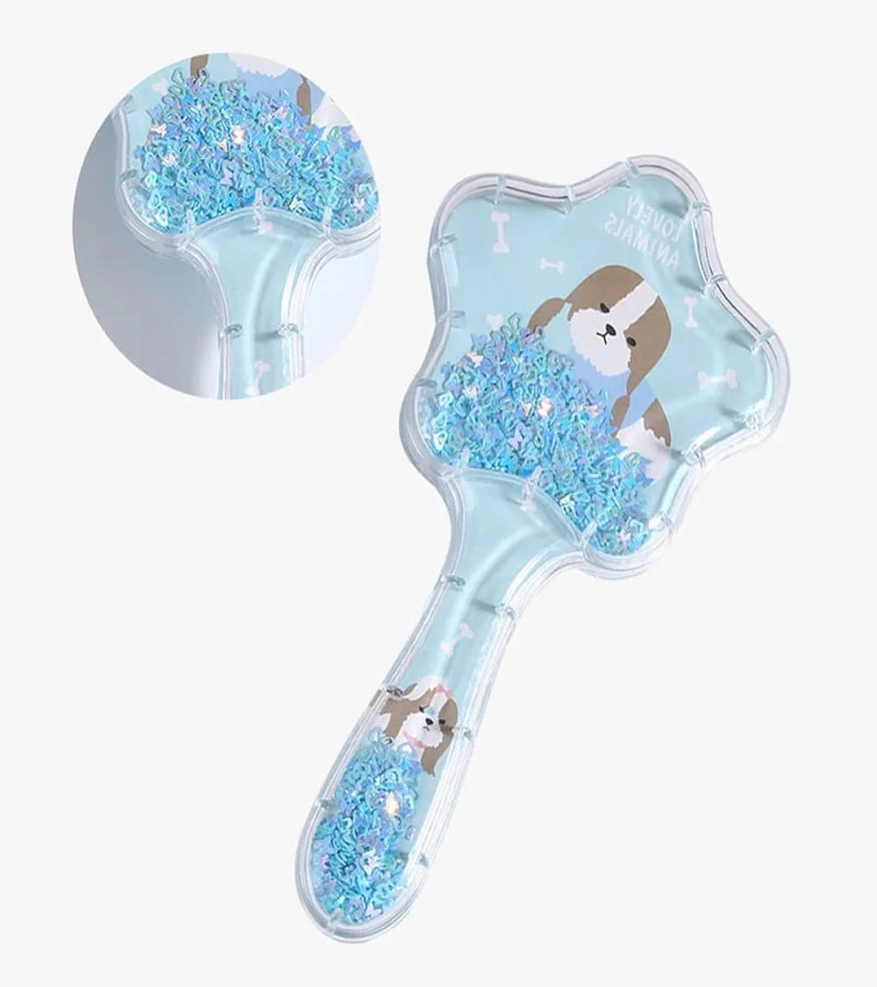 HOT DEAL NO1.Flowers Detangler Hair Brush, Star Shape Detangling Hair Comb Christmas Princess Glitter Comb Hairbrush Massage Scalp No Pain
