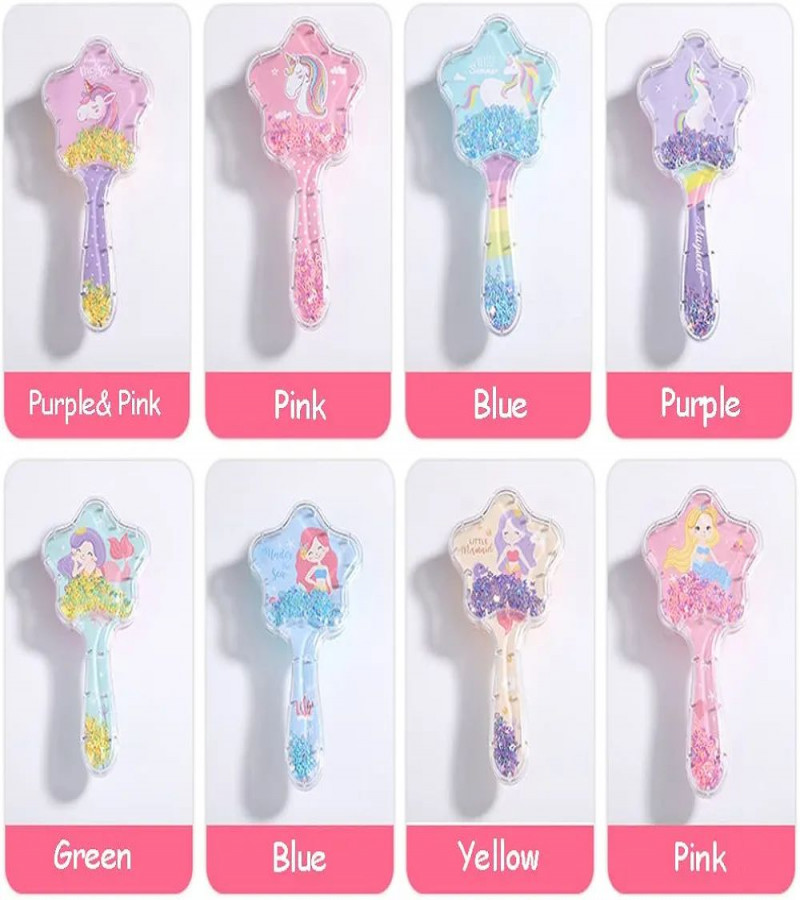 HOT DEAL NO1.Flowers Detangler Hair Brush, Star Shape Detangling Hair Comb Christmas Princess Glitter Comb Hairbrush Massage Scalp No Pain