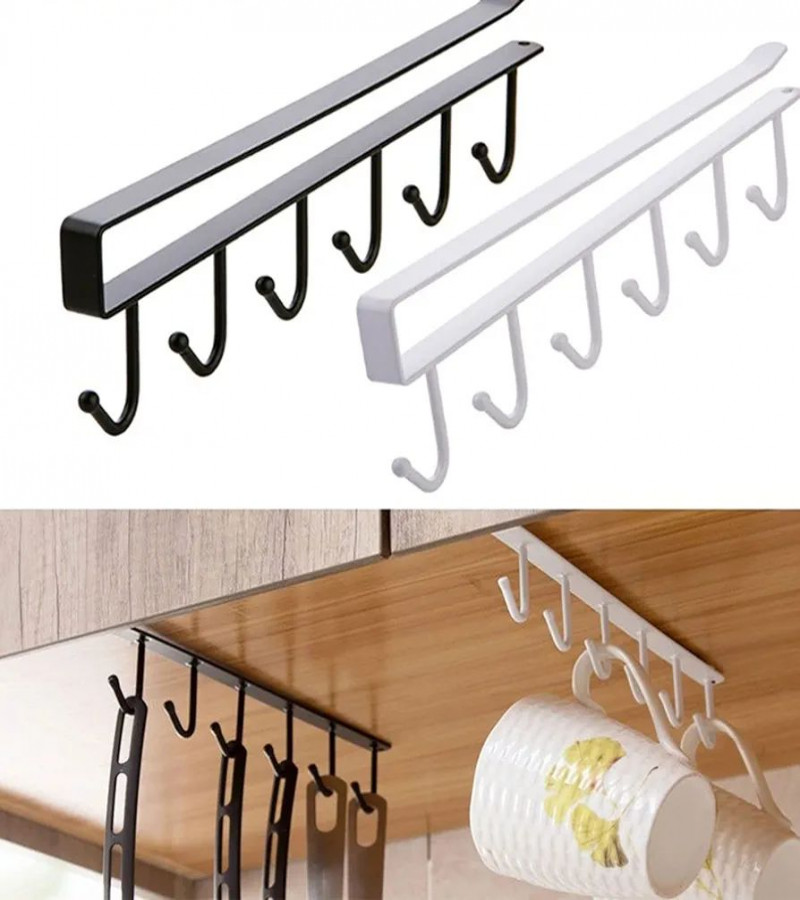 HOT DEAL NO1.Hooks Hooks Storage Hooks Shelf Wardrobe Cabinet Metal Under Shelves Mug Cup Hanger Bathroom Kitchen Hanging Rack