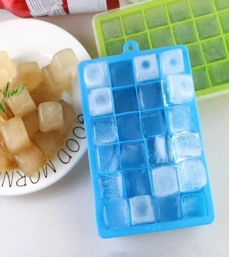 HOT DEAL NO1.Ice Cube Tray, 1 Pack Silicone Mini Ice Cube Molds, Silicone Mini Ice Cube Mold, 24 Cube per Silicone Small Ice Mold, Easier to Release