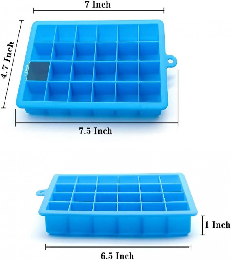HOT DEAL NO1.Ice Cube Tray, 1 Pack Silicone Mini Ice Cube Molds, Silicone Mini Ice Cube Mold, 24 Cube per Silicone Small Ice Mold, Easier to Release