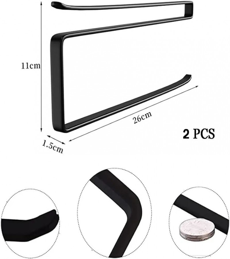 HOT DEAL NO1.Kitchen Roll Holder No Drilling Pack of 1 Black Kitchen Roll Holder Cabinet Space Saving Modern Paper Roll Holder