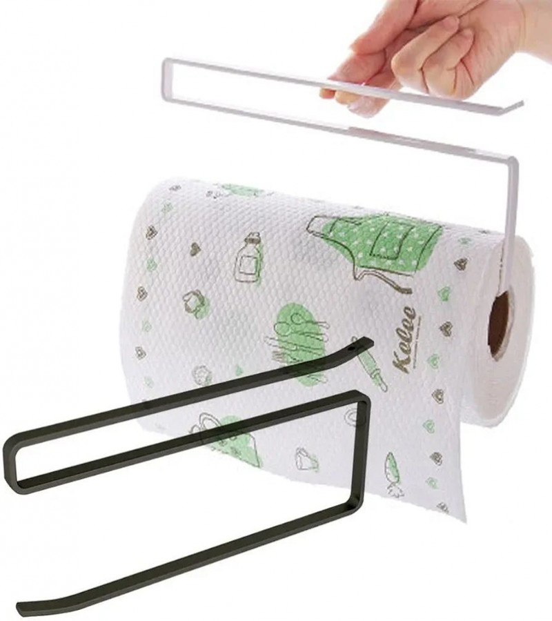 HOT DEAL NO1.Kitchen Roll Holder No Drilling Pack of 1 Black Kitchen Roll Holder Cabinet Space Saving Modern Paper Roll Holder