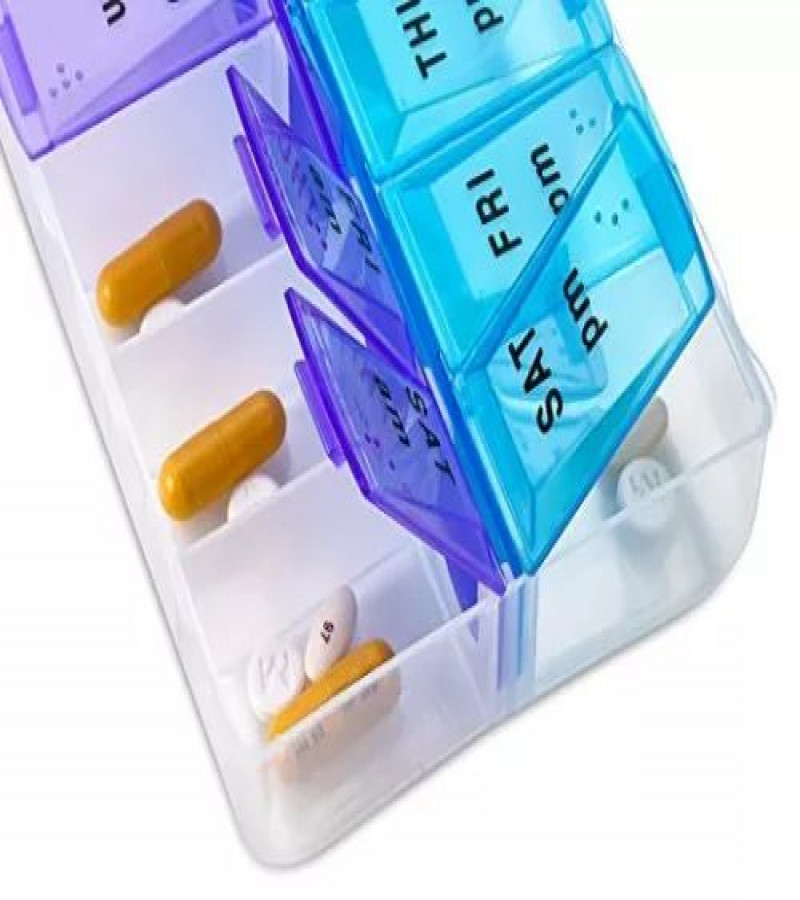 HOT DEAL NO1.Large Compartment Pill Box 7 Day Medicine Storage Organizer Container Case AM PM ONLY 399