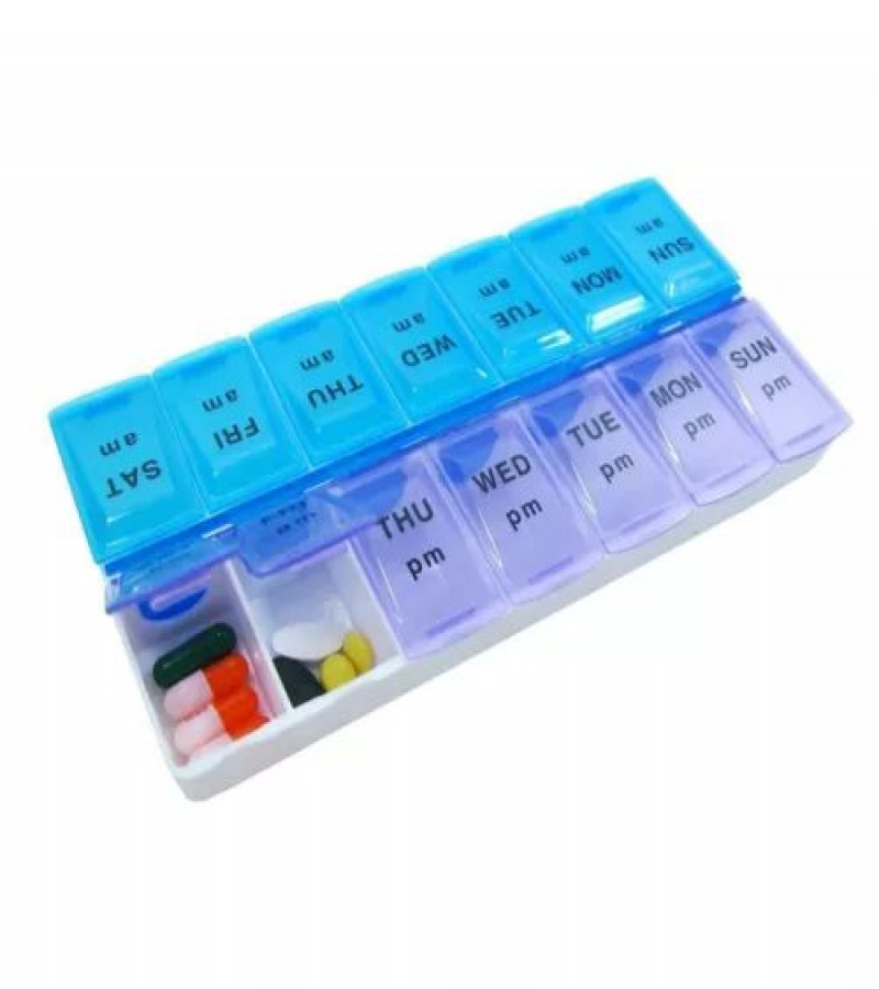 HOT DEAL NO1.Large Compartment Pill Box 7 Day Medicine Storage Organizer Container Case AM PM ONLY 399