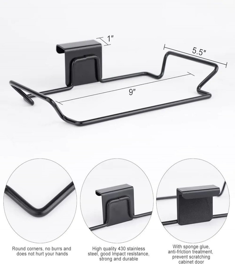 HOT DEAL NO1.Large Stainless Steel Trash Bag Holder for Kitchen Cabinets Doors and Cupboards, Black only 299 best price