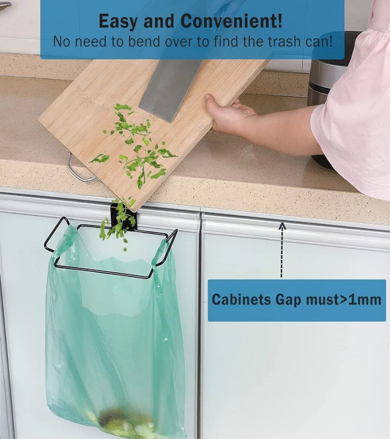 HOT DEAL NO1.Large Stainless Steel Trash Bag Holder for Kitchen Cabinets Doors and Cupboards, Black only 299 best price