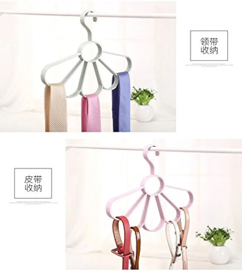 HOT DEAL NO1.Magnusdeal Circle 5 Slot Flower Shaped Belt ABS Plastic Scarf Multi-function 5 Holes Hanger only 129