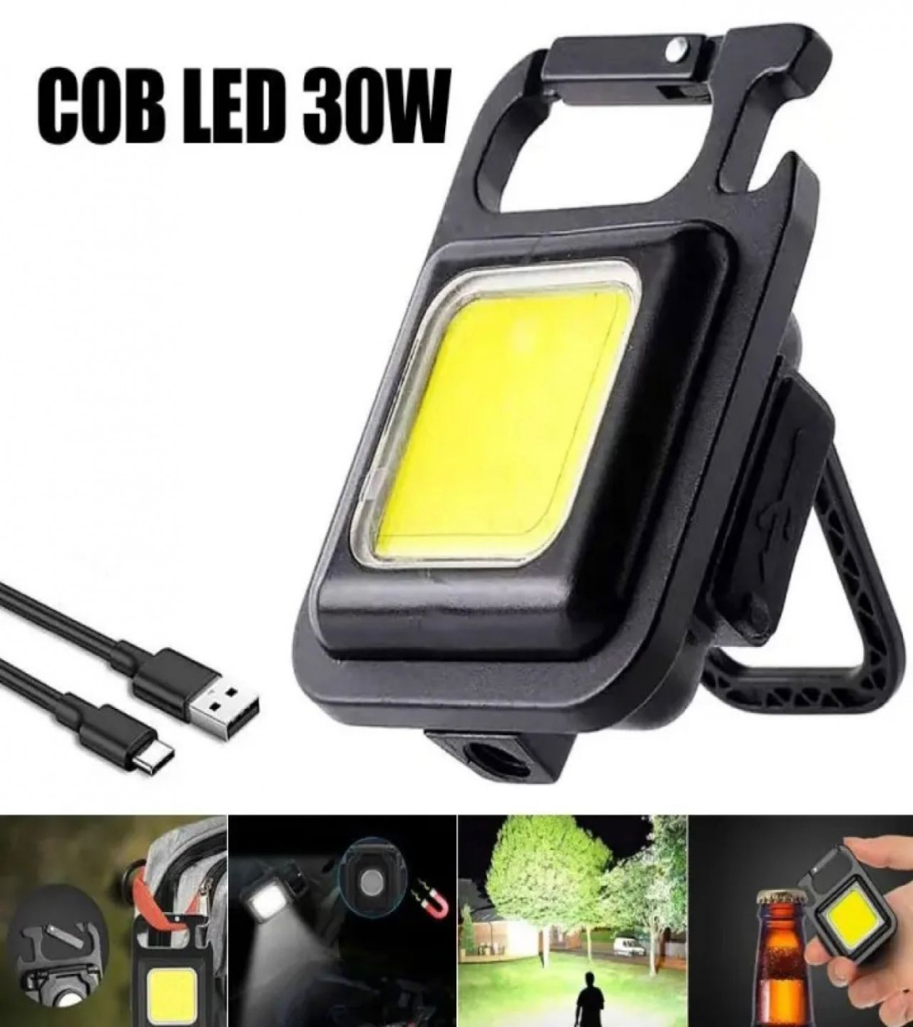 HOT DEAL NO1.Multifunction Keychain Led Light with Bottle Opener, Magnetic Base and Folding Bracket Mini Cob 500 lumens