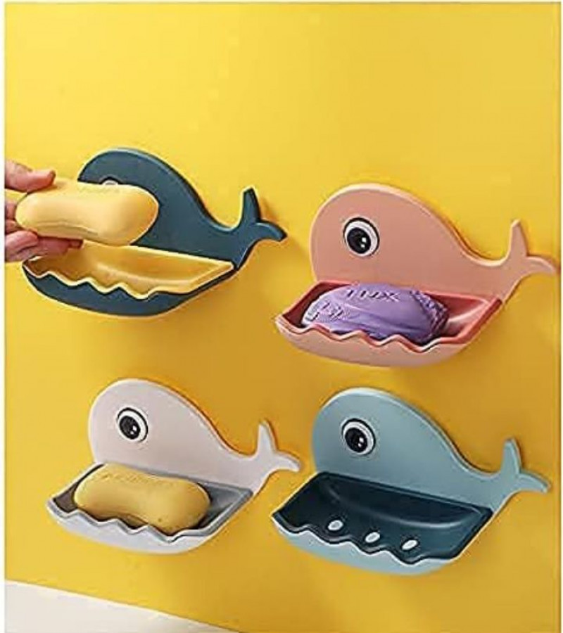 HOT DEAL NO1.Plastic Soap Holder | Soap Box Beautiful Fish Shape Soap Dish Case Holder Bathroom Accessory - Multi Color Fish Soap Dish Set of