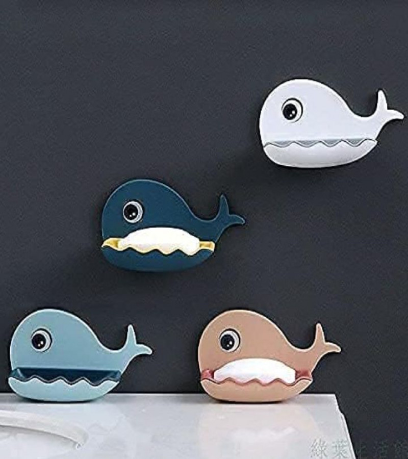 HOT DEAL NO1.Plastic Soap Holder | Soap Box Beautiful Fish Shape Soap Dish Case Holder Bathroom Accessory - Multi Color Fish Soap Dish Set of