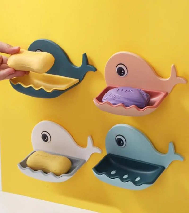 HOT DEAL NO1.Plastic Soap Holder | Soap Box Beautiful Fish Shape Soap Dish Case Holder Bathroom Accessory - Multi Color Fish Soap Dish Set of