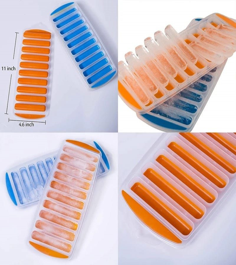 HOT DEAL NO1.Silicone Narrow Ice Stick Cube Trays with Easy Push and Pop Out Material, Ideal for Sports and Water Bottles