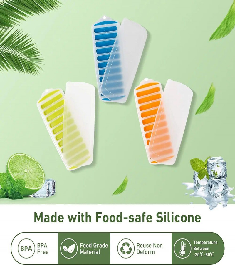 HOT DEAL NO1.Silicone Narrow Ice Stick Cube Trays with Easy Push and Pop Out Material, Ideal for Sports and Water Bottles