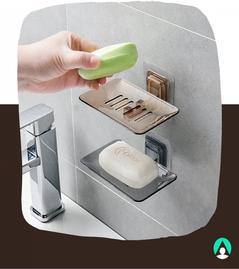 HOT DEAL NO1.Transparent self Adhesive soap Stand/soap Dish. Wall Adhesive Items for Bathroom Accessories, Sink/wash Basin, and Kitchen Accessories