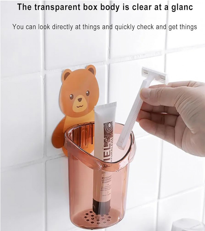 HOT DEAL NO1.Wall Toothbrush Holder | Cute Bear Toothbrush Holder - Toothbrush Storage, Shower Toothbrush Holder
